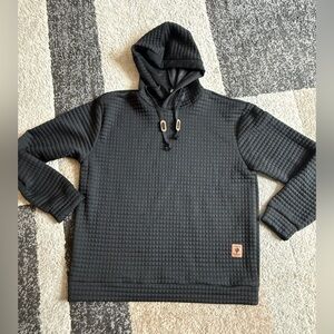 Coofandy Vogue Charcoal Quilted Men's Hoodie - XL
